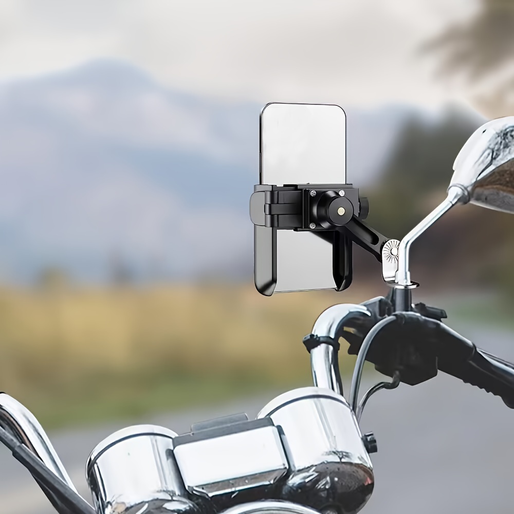 

Motorcycle Phone Holder, Universal Motorcycle Phone Holder, 1s Quick Disassembly, Suitable For 3.5-7.0 Inch Smartphones, 360 Degrees Rotating Motorcycle Rearview Mirror Phone Holder