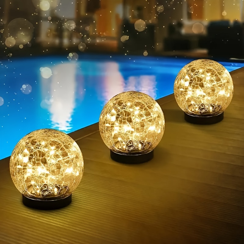 

4pcs/6pcs/8pcs Garden Light, Solar Glass Ball Waterproof Led Outdoor Decorative Light For Patio, Lawn And Garden