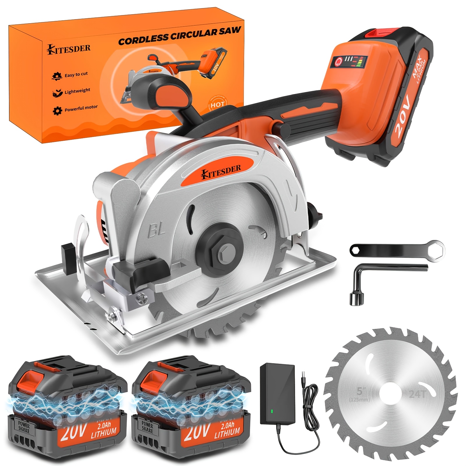 20v wireless mini electric circular saw     0ah 20 lithium batteries 6900 rpm   saw max 1 7 8 90 cutting depth 6pcs   for wood pvc   tile plastic   convenient and safe
