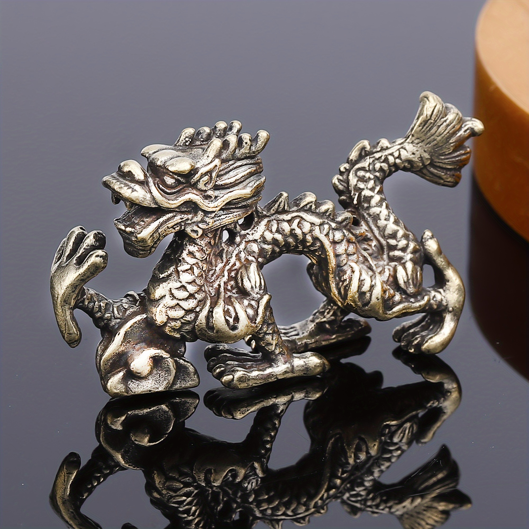 Solid Brass Figurine Small Dragon House Ornament Animal Figurines