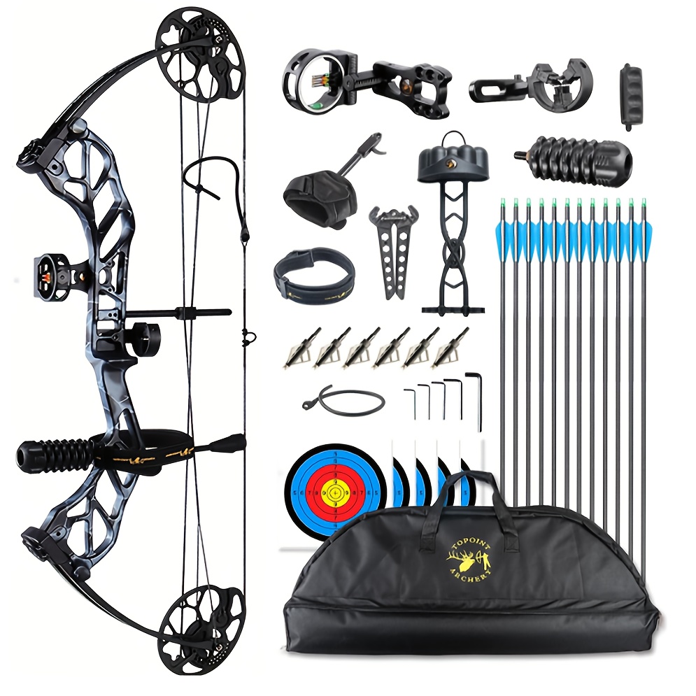 AMEYXGS Kit d'arcs composés pour tir à l'arc avec poids de tirage de 13,6 à 25 kg - Arc de chasse IBO 310 fps pour adultes avec accessoires de chasse
