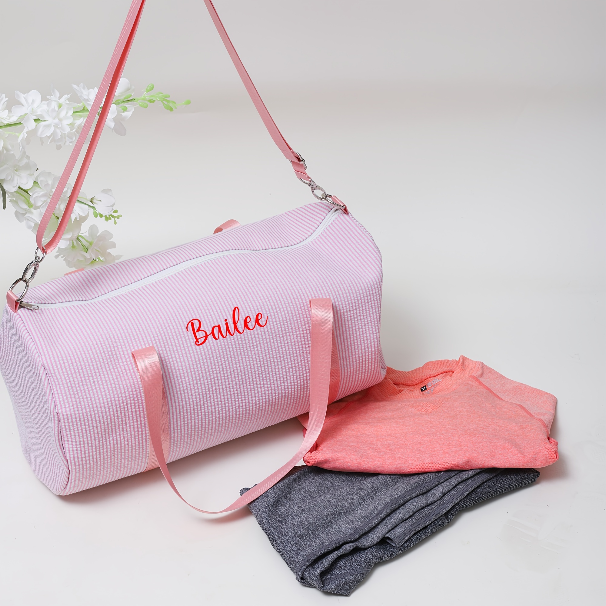 TEMU Personalized Embroidery Duffel Bag | Overnight Bags | Custom Duffel Bag | Dance Bag | Personalized Gift | Birthday Gift | Gym Bag | Gift For Her