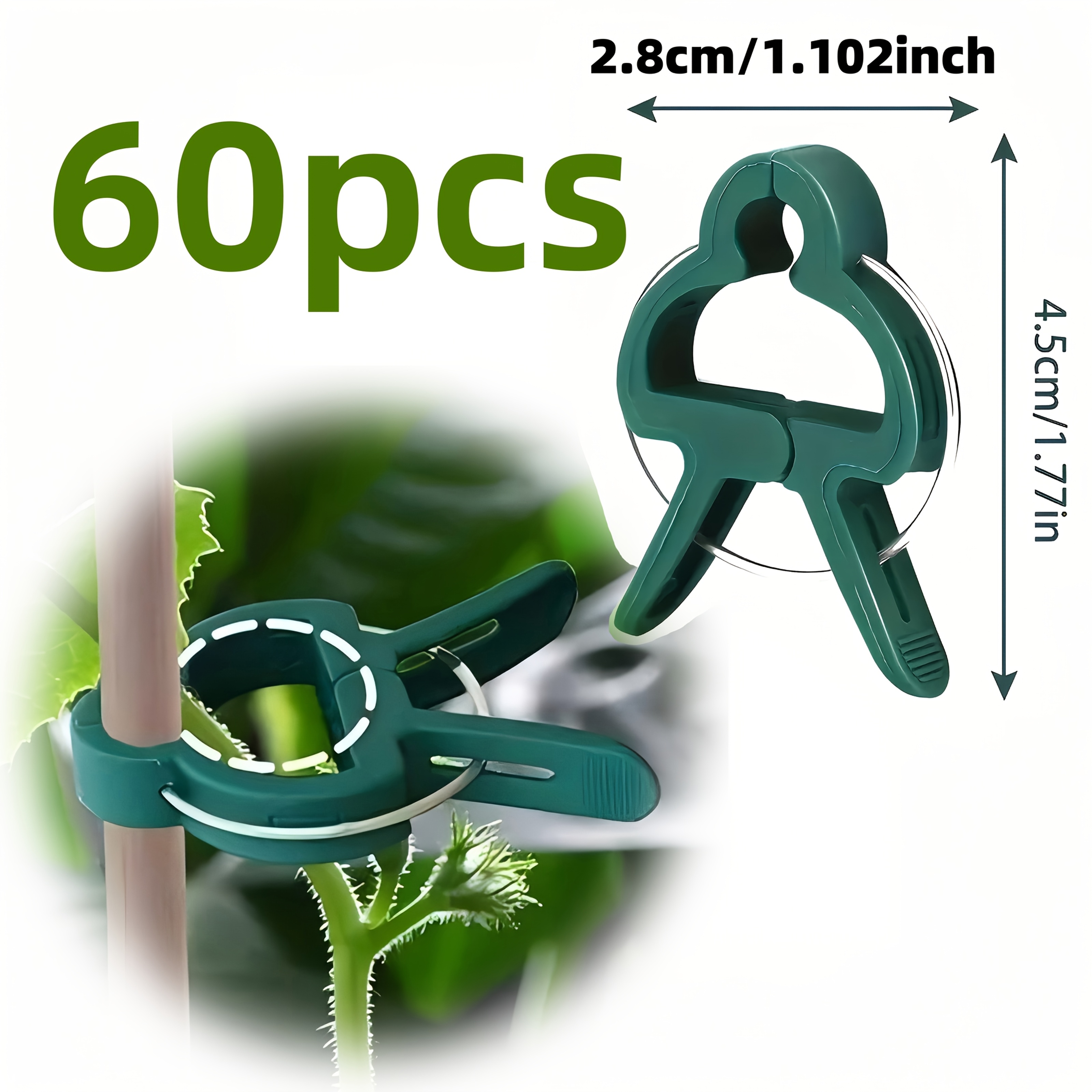 20/40/60pcs Sturdy Plastic Clips For Supporting Garden Plants - Ring Clips Designed For Vines, Perfect For Managing Stems And Branches, Includes Bonus Supports For Tomato And Cucumber Vines.