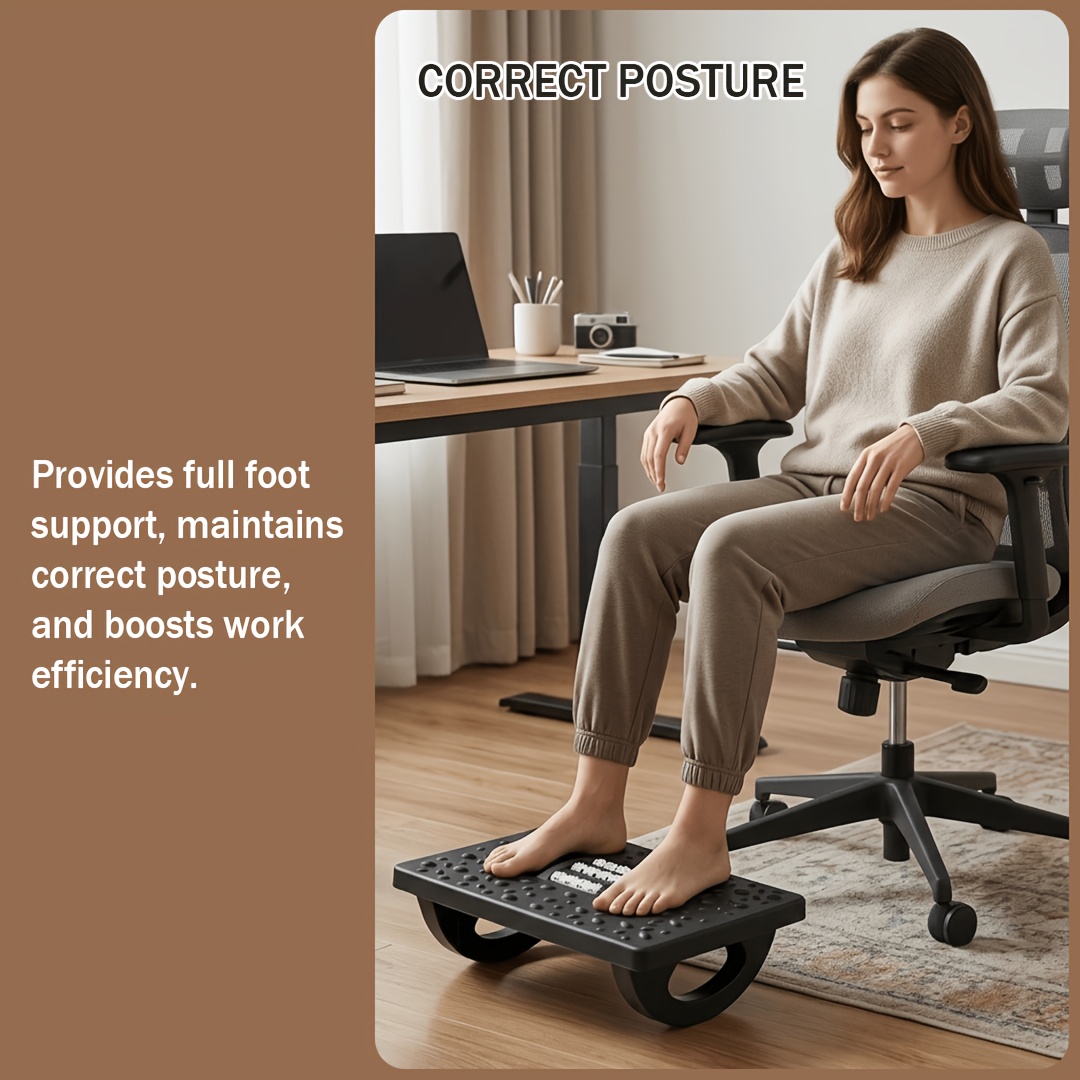 Reposapiés para Debajo del Escritorio en el Trabajo - Taburetes Ergonómicos para Debajo del Escritorio de Oficina - Reposapiés Oscilante con Masajeador de Rodillos - Reposapiés para Silla - Adecuado para Personas que Se Sientan por Largos Períodos de Tiempo
