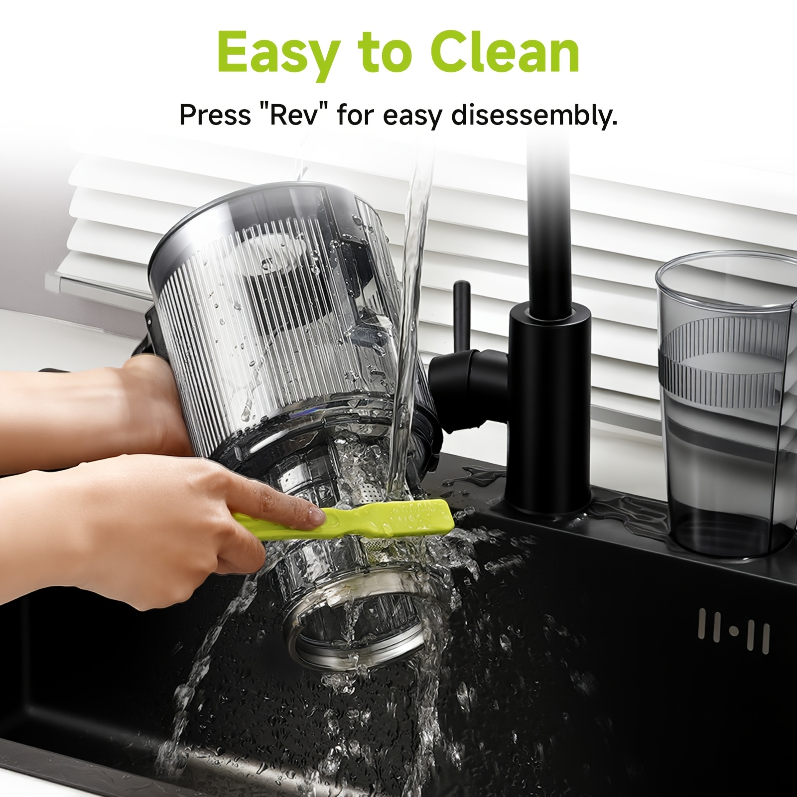 AMZCHEF Slow Juicer with Extra-Wide Feed Chute
