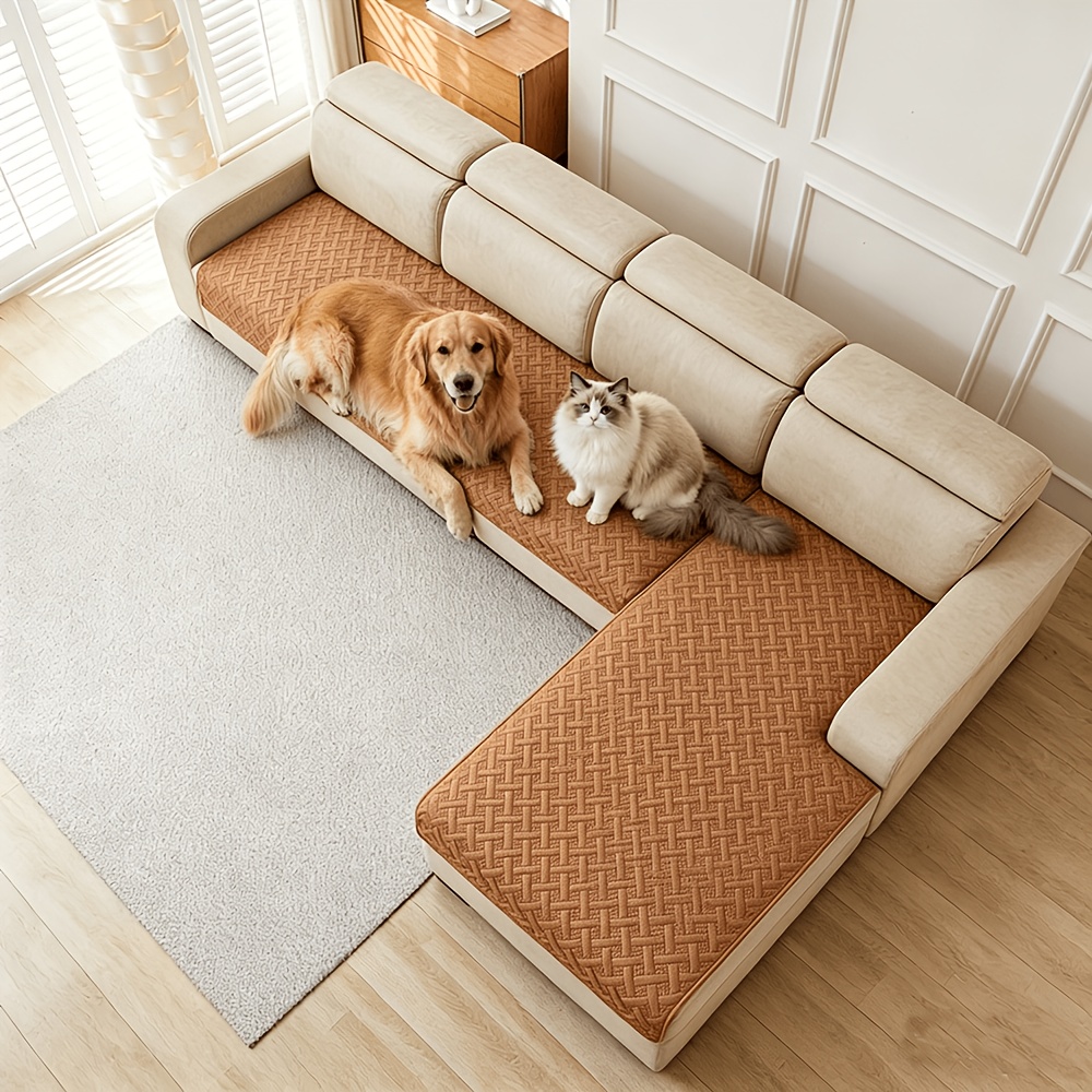 TEMU 2pcs Grid Pattern Summer Lightweight Cat And Dog Bed Cover, Dog Urine Pad. Anti Cat Paw Sofa Mat, Cat And Dog Sleeping Mat, Pet Mattress, Dog