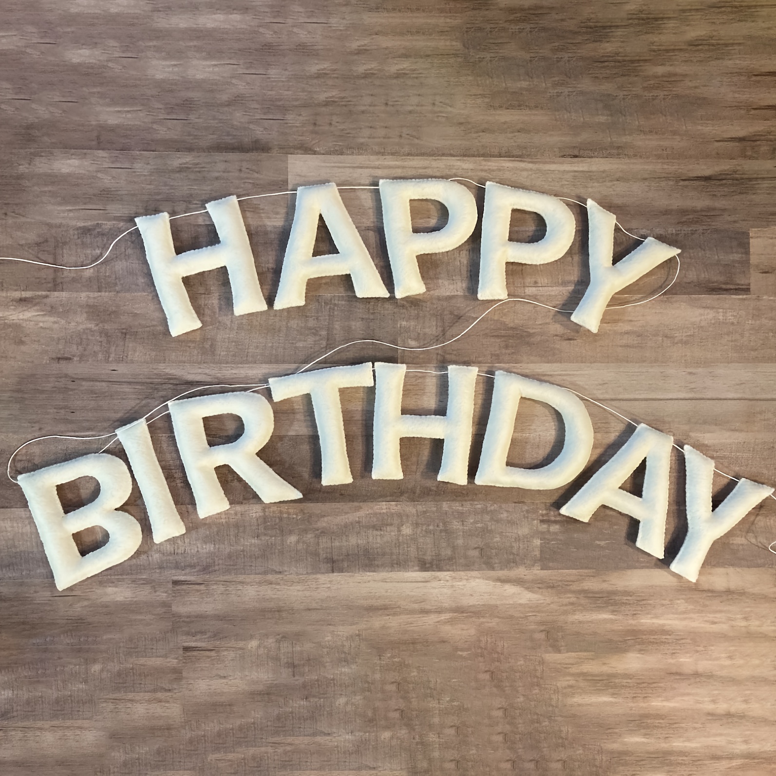 Image of 3d Pre- Felt Garland For Happy Birthday - A Banner For Celebrations, Birthday Decorations, Party Decor, And Photo Props (white) Halloween Decorations & Christmas Decorations