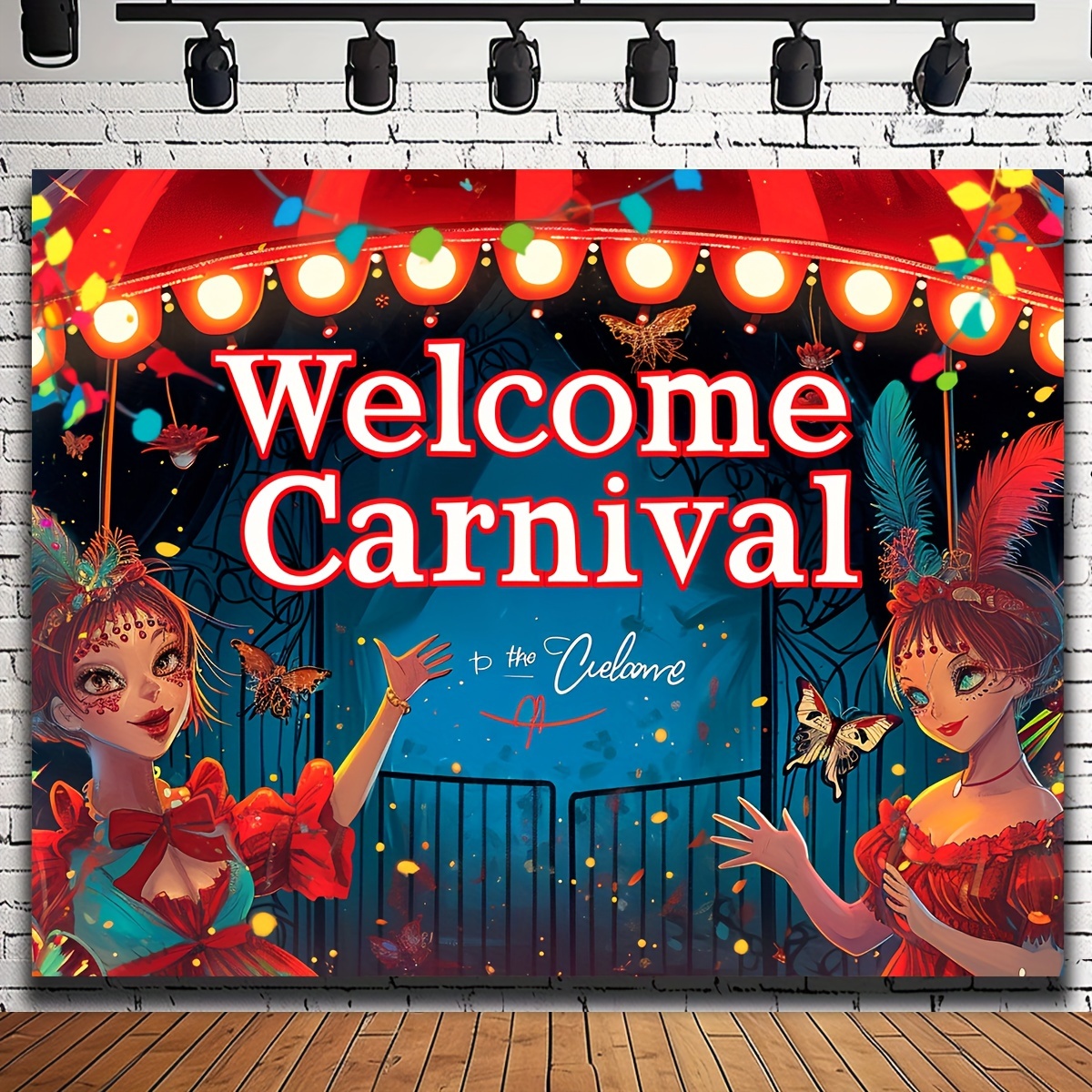 Bienvenido al fondo de la pancarta del carnaval, decoración de la fiesta  temática del carnaval, fiesta de cumpleaños de la fiesta de carnaval  Suministros de la fiesta temática del circo Decora