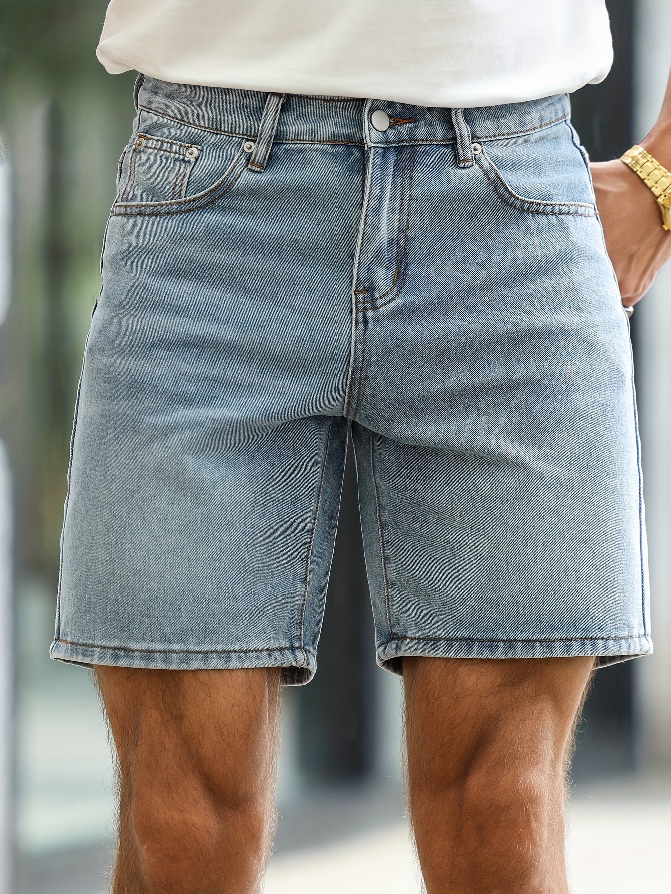 Bermuda Short Mezclilla Largo Mezclilla Pantalones Semi Cortos 1pc