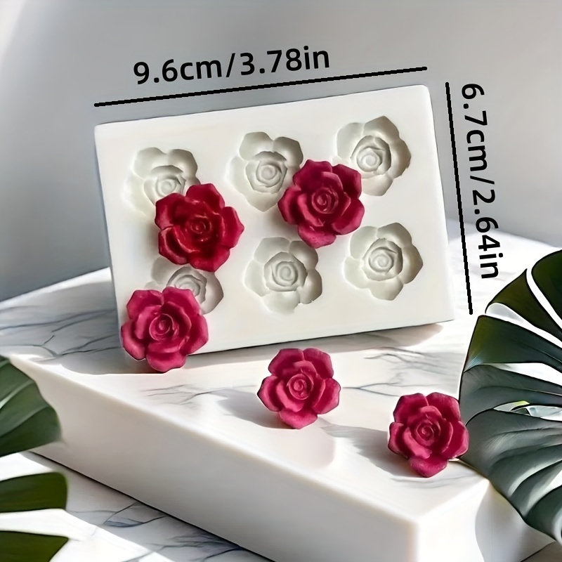 

1pc Rose & Plum Shape Silicone Mold, 3d Flower Clay Plaster Ornament Silicone Mold For Diy Floral Wax Molding, Kitchen Decor, Valentine's Day Mother's Day Gift, 9.6cmx6.7cm