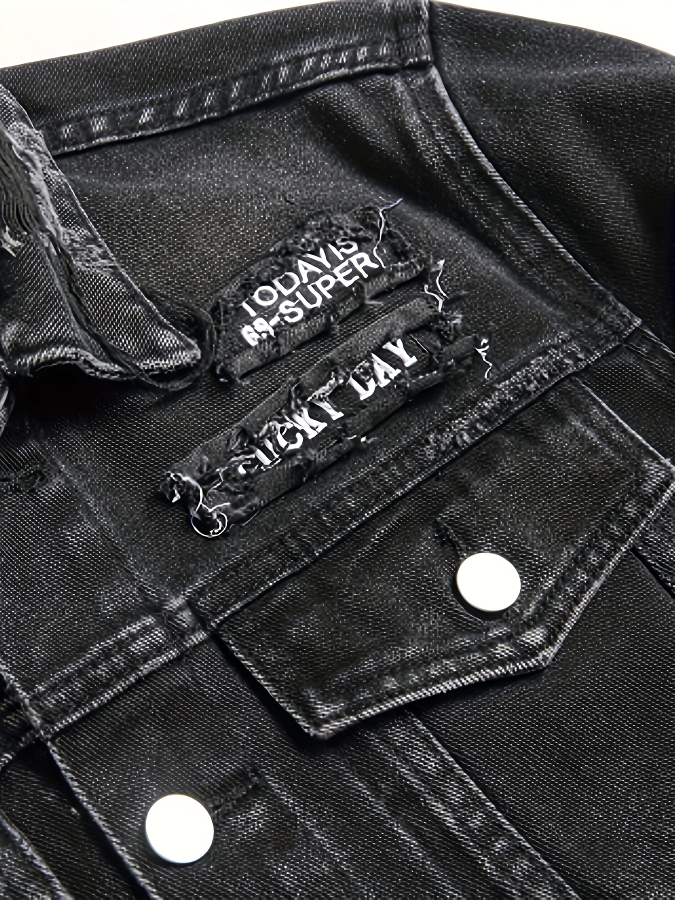 メンズ ヘビーデューティ フェイクデニムジャケット ク ボタンフロント