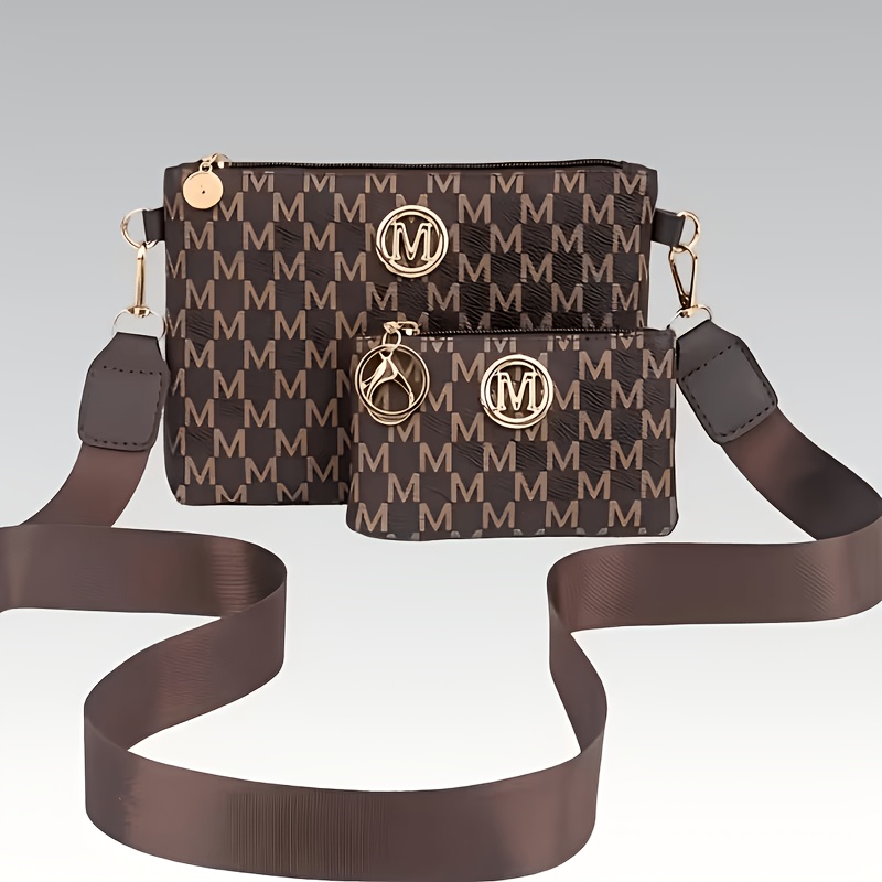 TEMU 2026 New Women's Fashion Letter Print Versatile Vacation Shopping Party Multi-scene Crossbody Shoulder Bag Mother- Bag