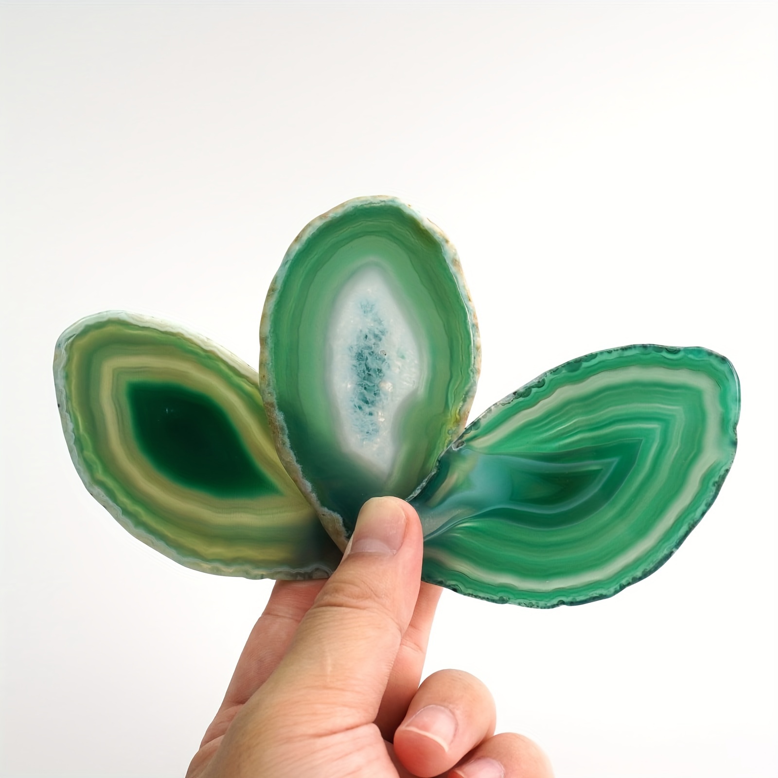 Image of 1/3/5/7/10pcs Non-porous Agate Slices, Polished Inspirational Landscape Stone, Decoration Gift Landscape Making
