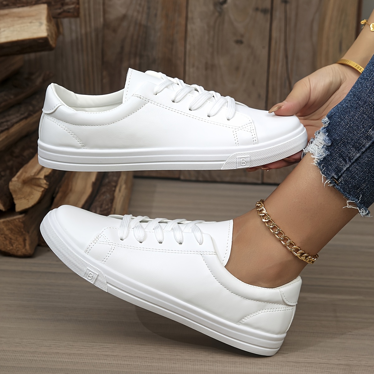 Leder Sneaker Moderne Weisse Turnschuhe Damen Sneaker Aus Leder In