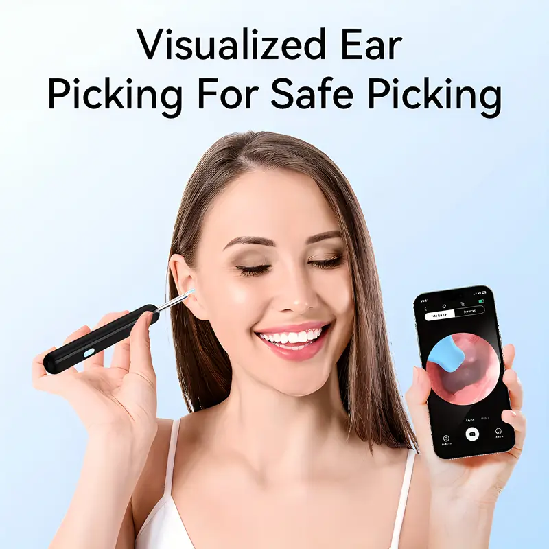 ear spoon 7pcs earwax removal kit with camera light and 6 ear spoons smart rechargeable earwax cleaner with lithium battery no formaldehyde metal plastic and silicone structure safe and home earwax removal tool details 0