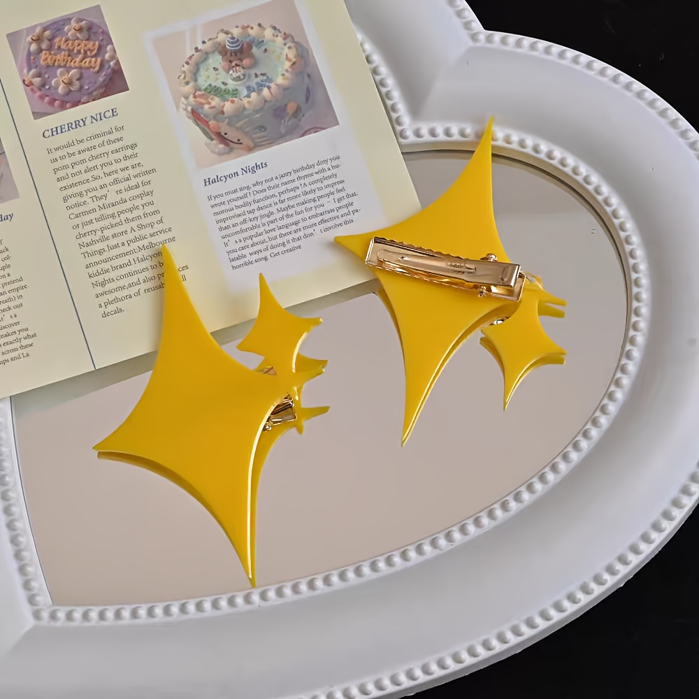 2pcs Yellow Star Hair Clip Y2k Style Cartoon Star Hair Clip For Wearing Sweet Cool Hair Additions Suitable For Sweet Cool Ladies And