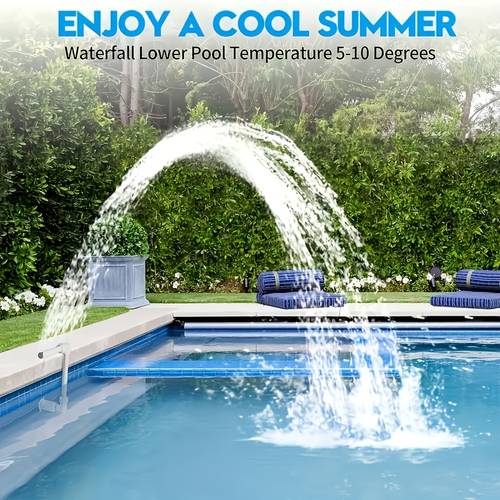 adjustable pool spa waterfall fountain with temperature drop threaded ground return nozzle for above ground pools atmosphere cooling effect corrosionresistant material backyard