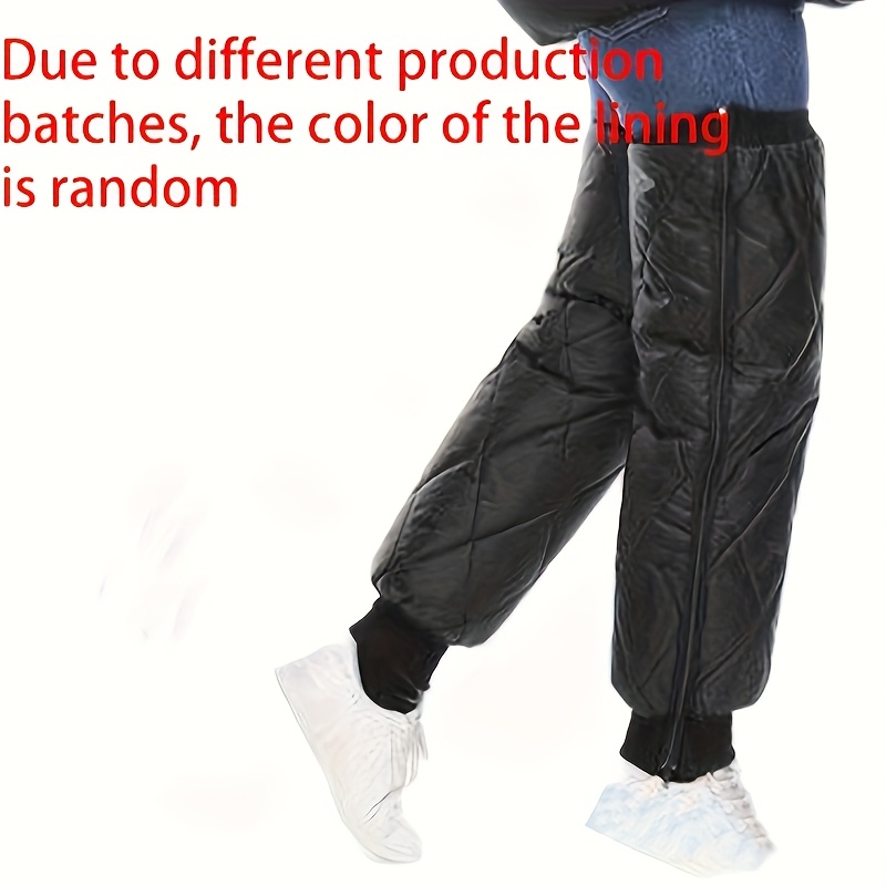 TEMU 2pcs Cycling Leg Covers, Unisex Winter Cycling Equipment, Warm Cycling Snow Boots Leg Covers, Upgraded Hooks And Elastic Bands - Hand Washable