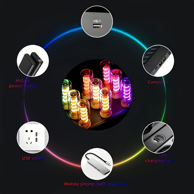 Transparent Spring Touch Dimming USB Mood Light for Ambient Lighting