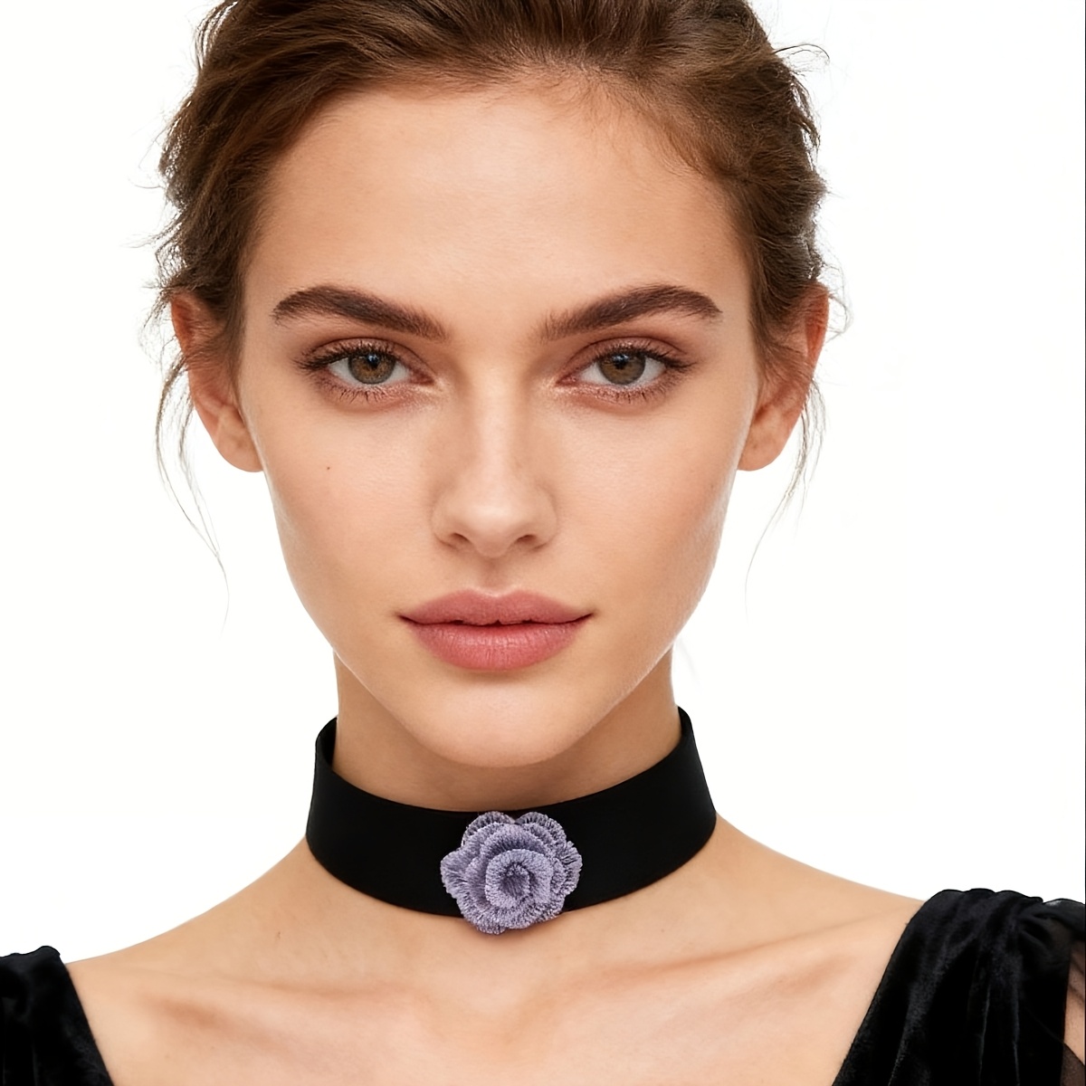 European Choker with Adjustable Floral Design Necklace