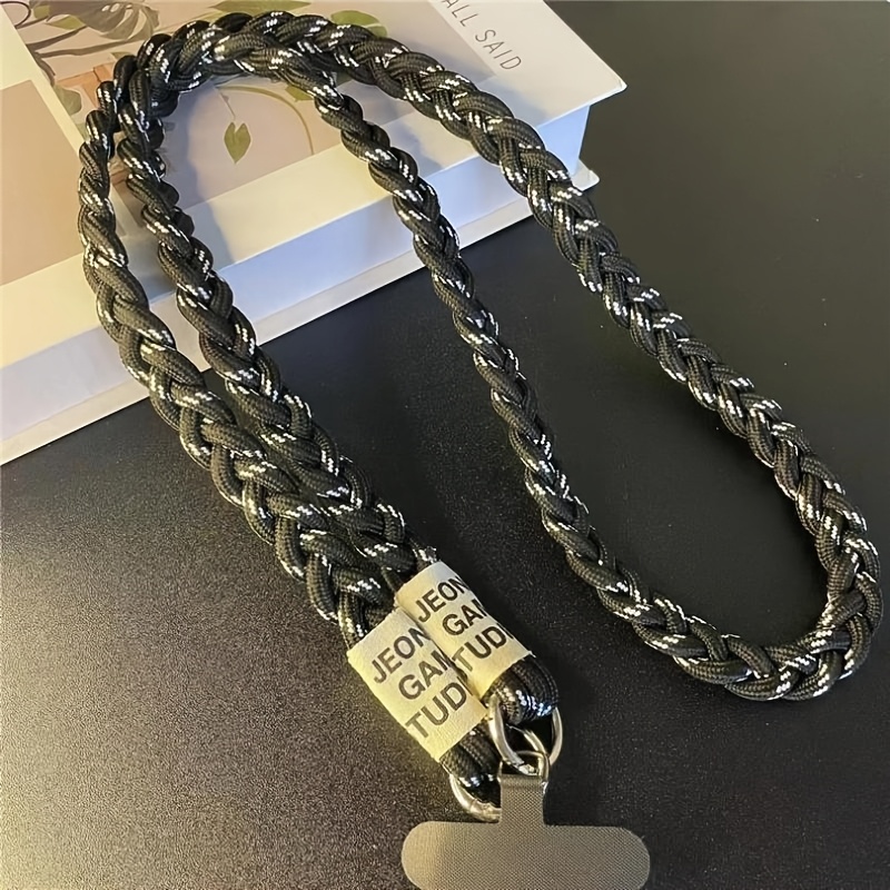 TEMU Cordón de Teléfono Móvil a , Correa de Trenzada Creativa de Tres Hebras, Cordón Largo de Nylon Duradero con Hebilla Ajustable para Transporte
