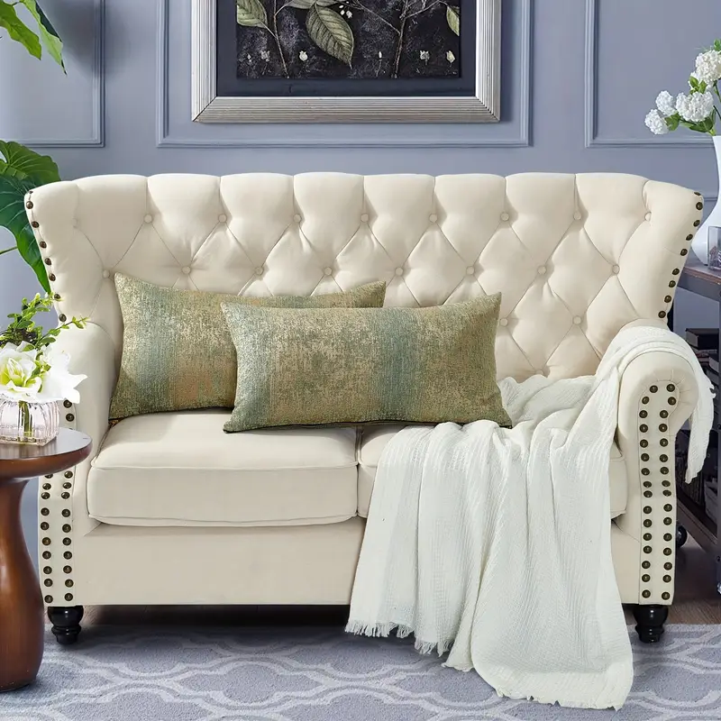 2pcs double sided jacquard chenille big zipper soft decorative throw pillow covers set with no insert stylish cushion cover for sofa couch chair living room bedroom decor Product details 0