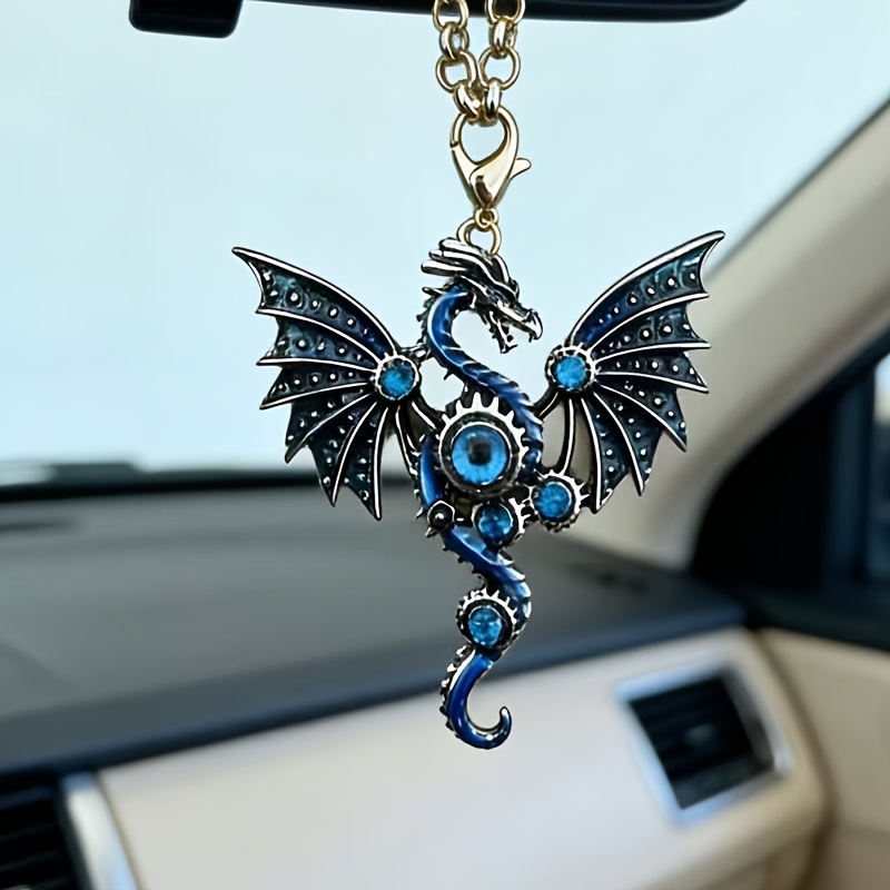 Image of New Shiny And Colorful Dragon Car Rearview Mirror Pendant, A Fun Decorative Accessory For The Car Interior That Can Be As A Gift