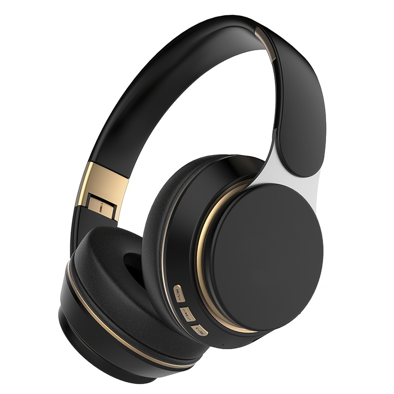 TEMU Casque sans fil BT Over Ear Confortable Pliable avec Microphone Intégré Idéal pour École Tablet Mobile Voyage Cadeaux d'Hiver Qualité Son HD