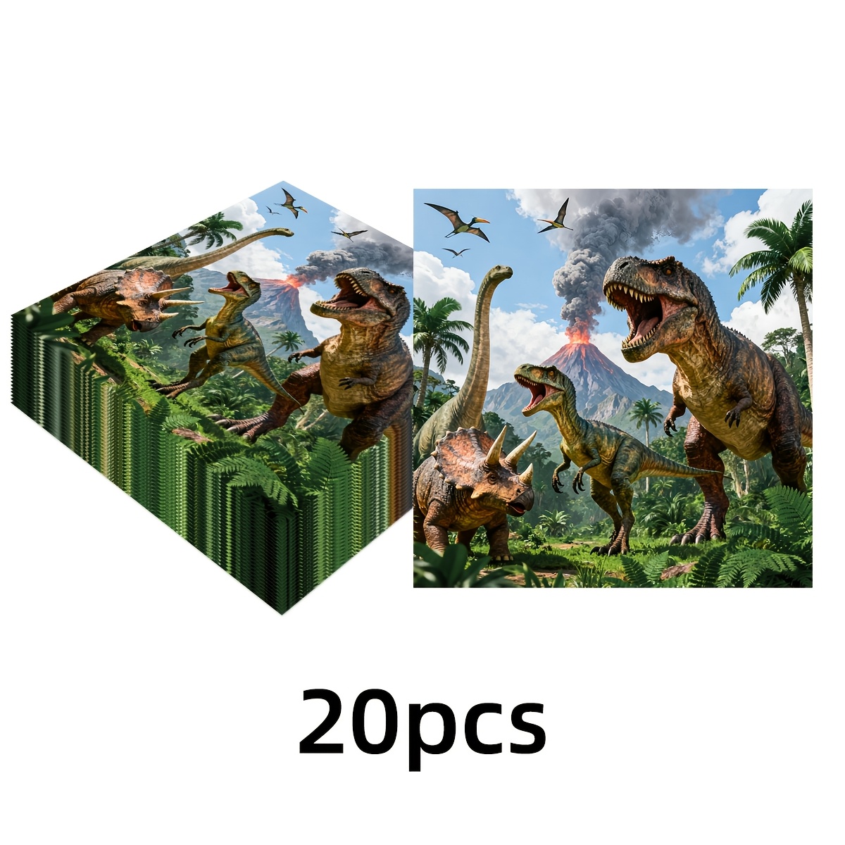 E-shop 20 Stück Dinosaurier-Party Servietten, geeignet für Geburtstagsfeiern, Restaurantveranstaltungen und Feiertagsdekorationen, Geburtstagsdeko,