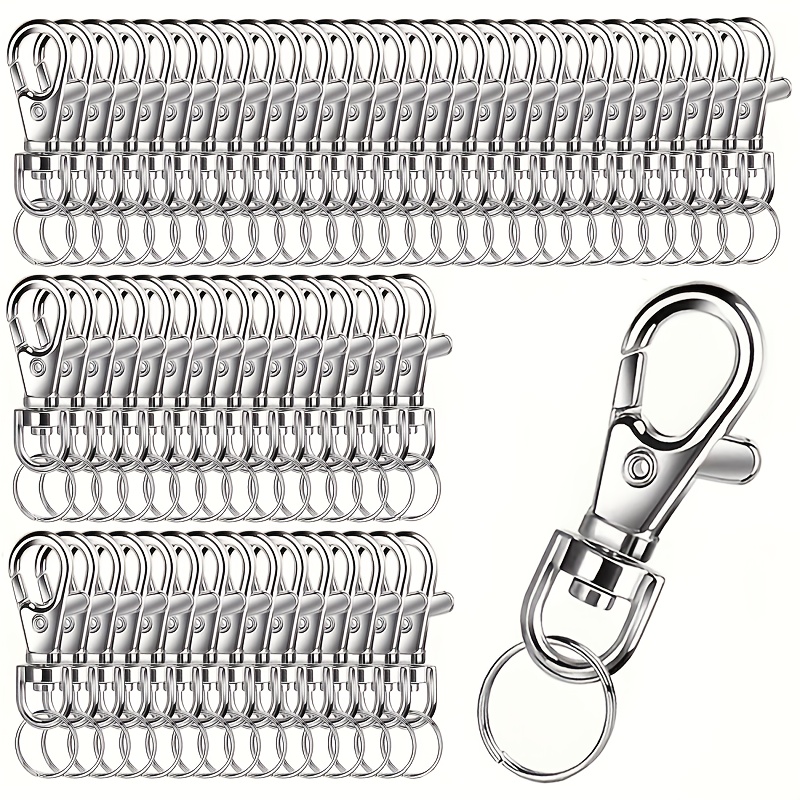 TEMU Lot de 80 crochets porte-clés avec fermoir à ressort. Convient pour porte-clés, décorations de sacs, étiquettes - Structure durable, convient
