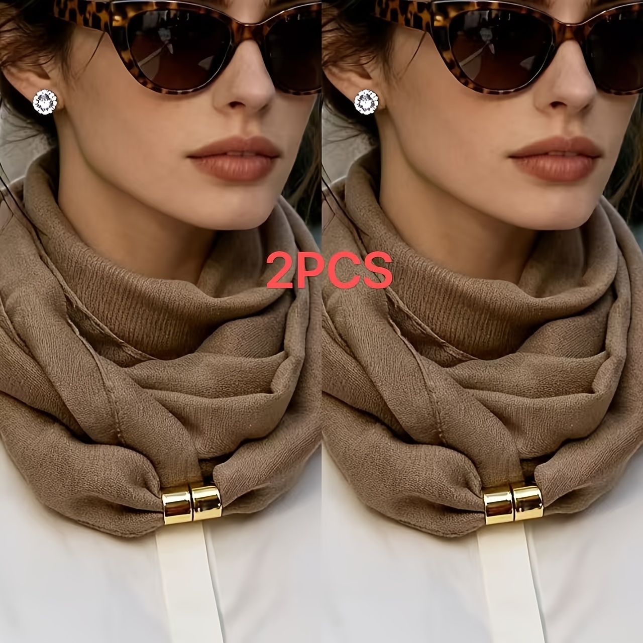 TEMU Lot de 2 foulards élégants de style français - Minimalistes non élastiques, adaptés aux quotidiens, pour la chaleur et la protection respirante