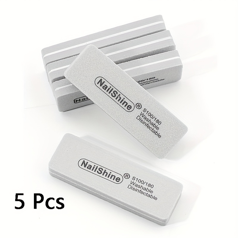 E-shop 5 Stk. Nagelpolierblock 100/180, 2-seitiger Körnung Nagelschleif- Polierfeileblock, Maniküre-Werkzeug für Acrylnagel-Glanzpolitur, Grau