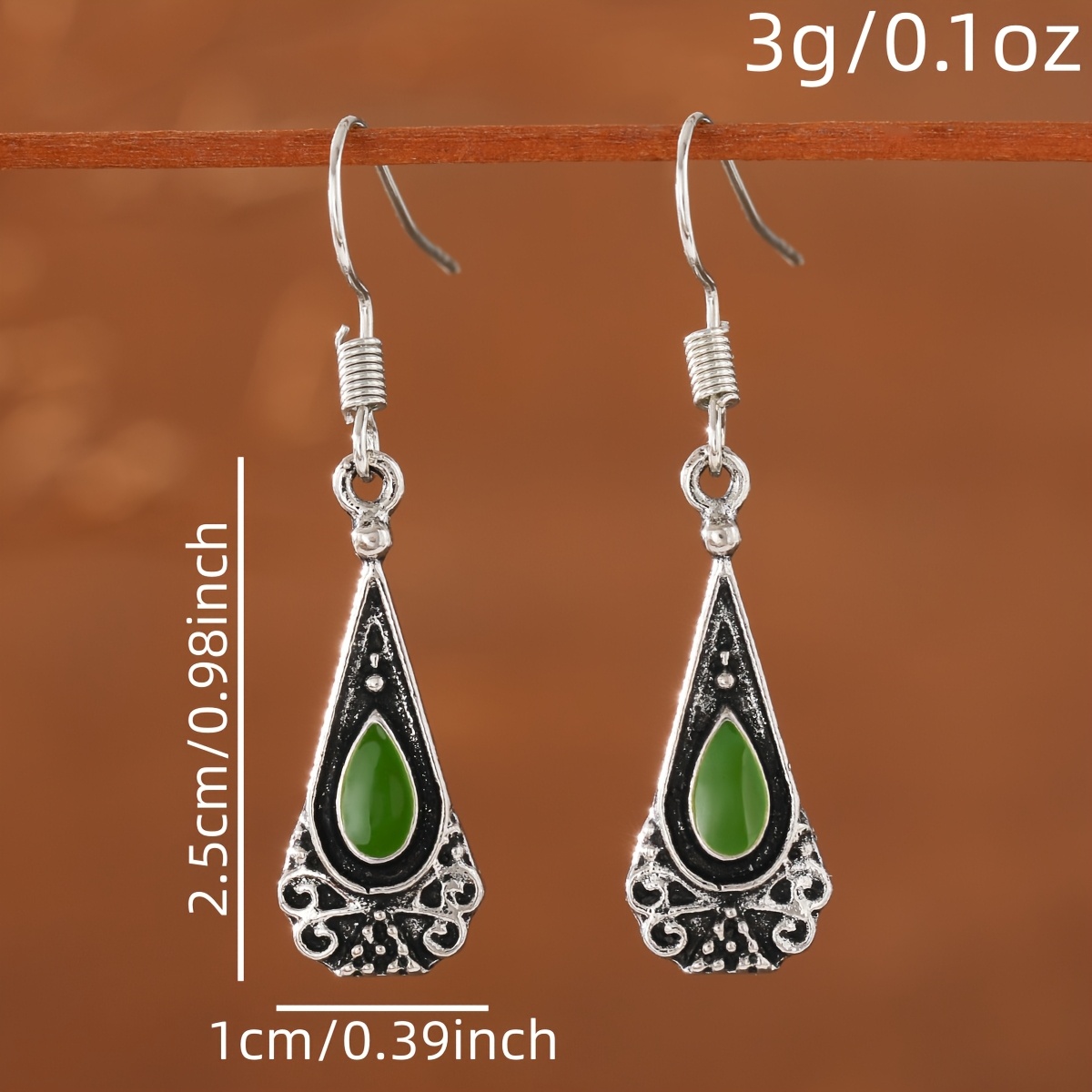 Distressed Triangular Women's Earrings, Vintage Style