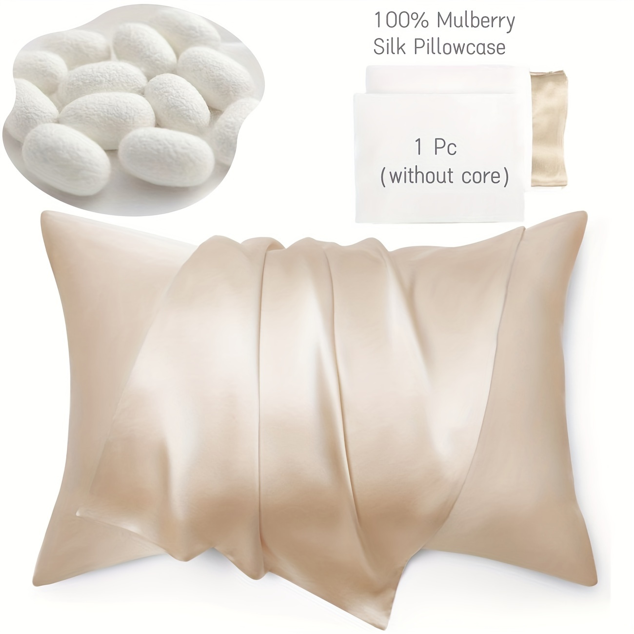 100% Mulberry Silk Pillowcases (without Core) Silk - Temu United Kingdom