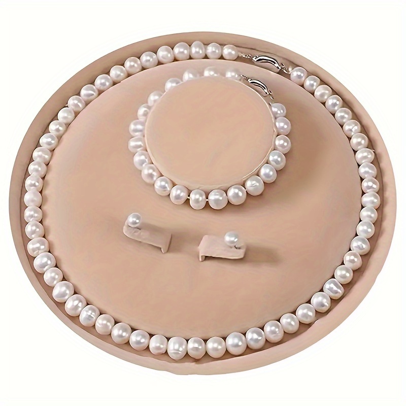 

Freshwater Pearl Necklace Set Includes Bracelet And Stud Jewelry Set