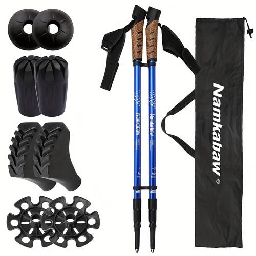 2 stuks aluminiumlegering trekking stokken, ultralichte verstelbare wandelstokken, outdoor wandeluitrusting, binnenvouwontwerp, universeel voor mannen en vrouwen, geschikt voor wandelen, trekking en . geweldig cadeau voor de feestdagen