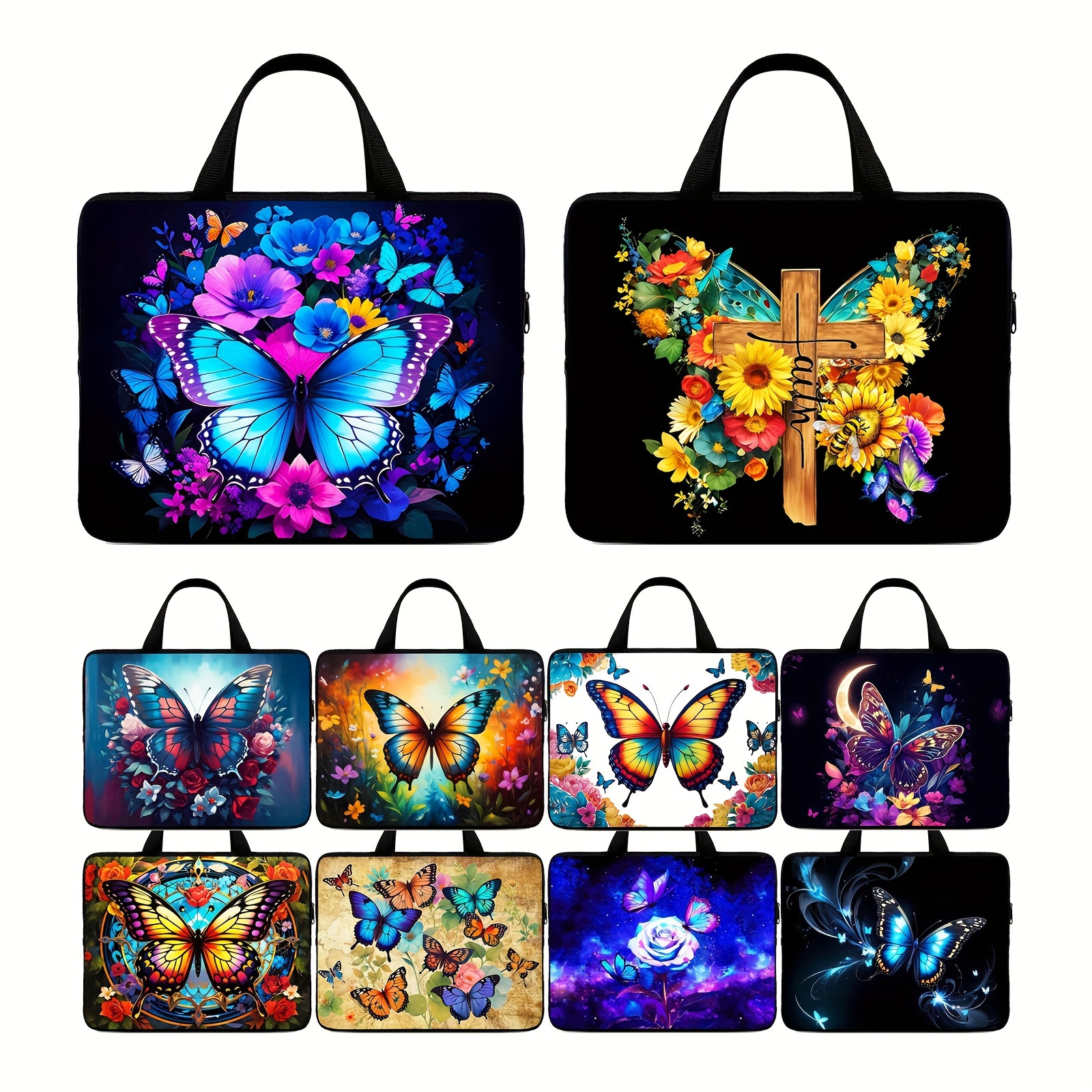 1pc butterfly laptop case suitable for soft surface laptop protective case computer case tablet case commuter briefcase handbag file storage bag ideal choice for gifts school bags valentines gifts