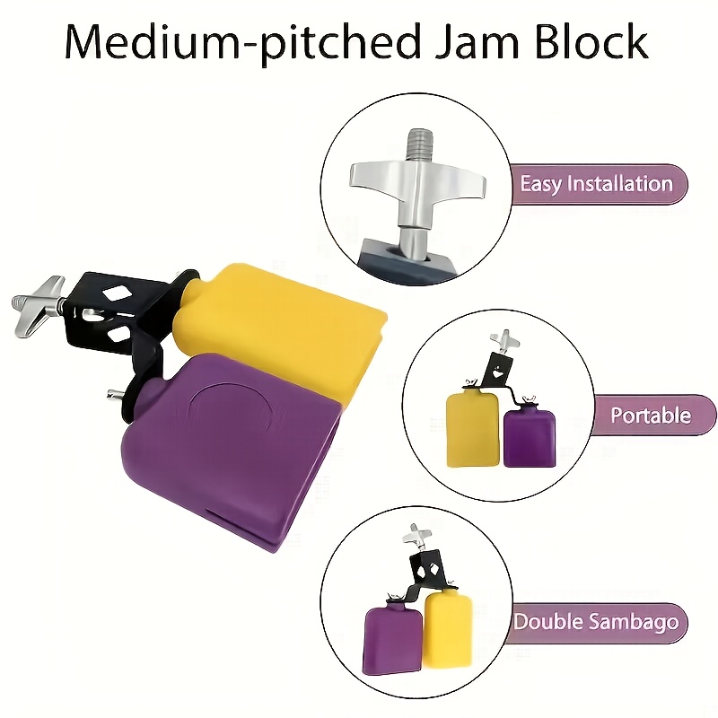 Kit de Batería Latina Profesional Compatible para Bateristas - Set de Ritmo Latino de Dos Tonos con Partes de Bongó/Congas, Plástico y Campana - Equipo de Percusión Portátil para Conciertos y Presentaciones de Música Latina