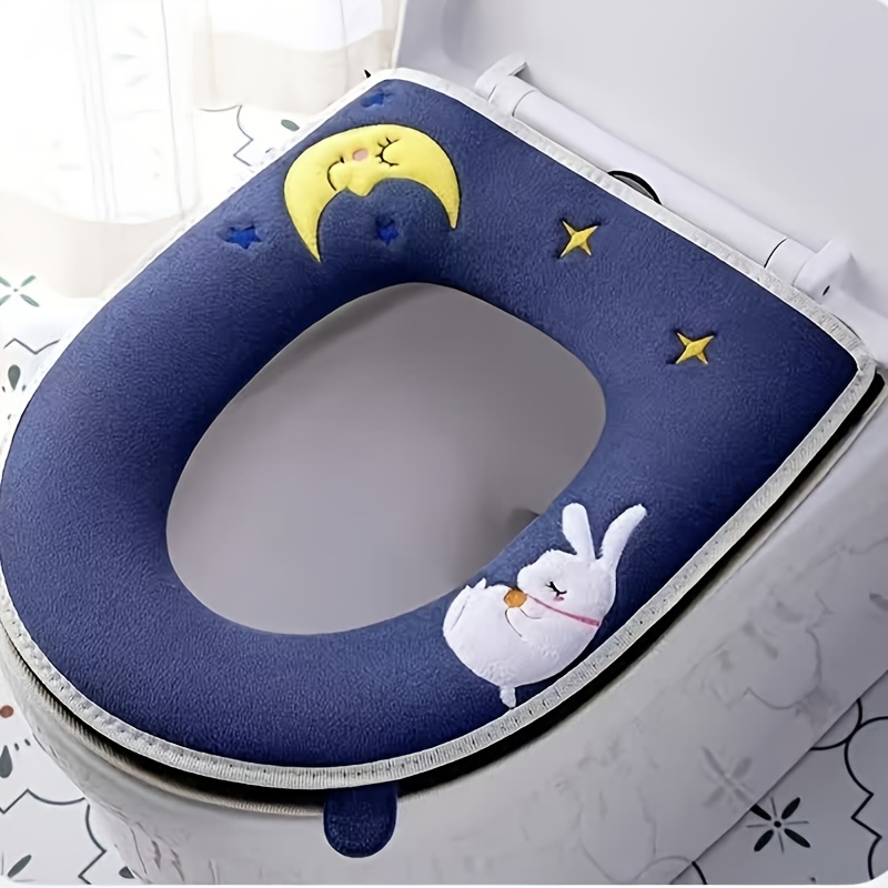 TEMU Cubierta de inodoro con cremallera engrosada para uso doméstico, para mayor comodidad en baños, estilo y lindo, para todas (otoño/invierno)