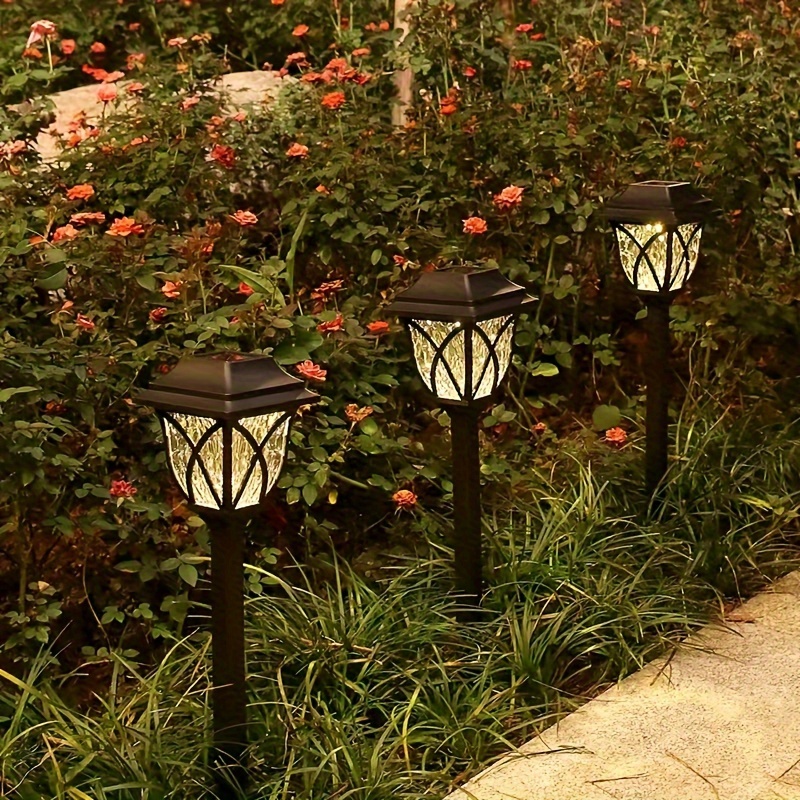 

6pcs , Warm White Outdoor Lighting, Led Landscape Lights, Plastic Decorative Pathway Lawn Lamps, Ground Stake For Yard, Villa, Patio Decor