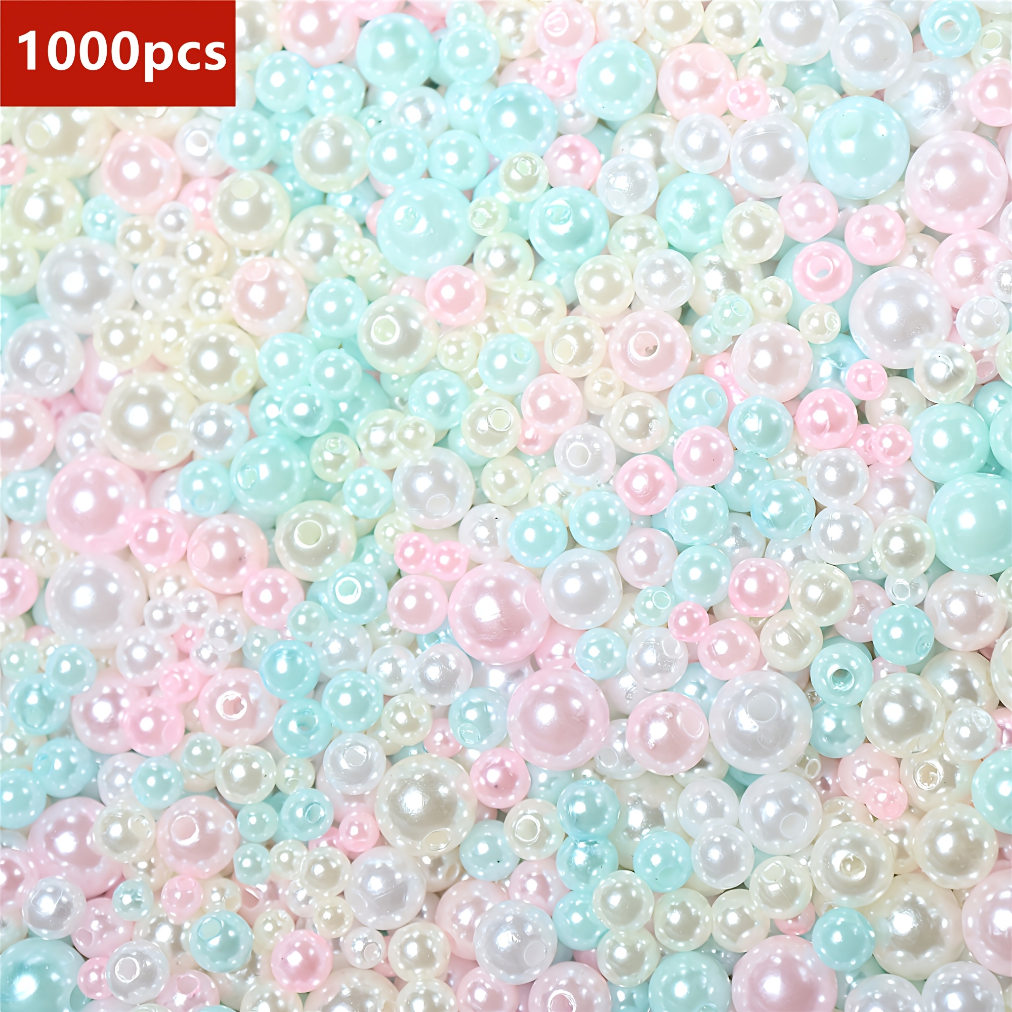 E-shop 1000 Stück 3-10mm Perlen Mix, für Armbandherstellung, Geschenke, DIY Schmuck Bastelbedarf