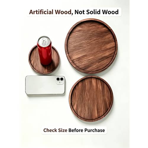 imagen del artículo bandeja 2d 1 pieza redonda de madera para velas, adecuada para cocina, comedor, decoración multifuncional de estilo para el hogar, puede ser decoración navideña, también una opción para regalos de vacaciones, un artículo