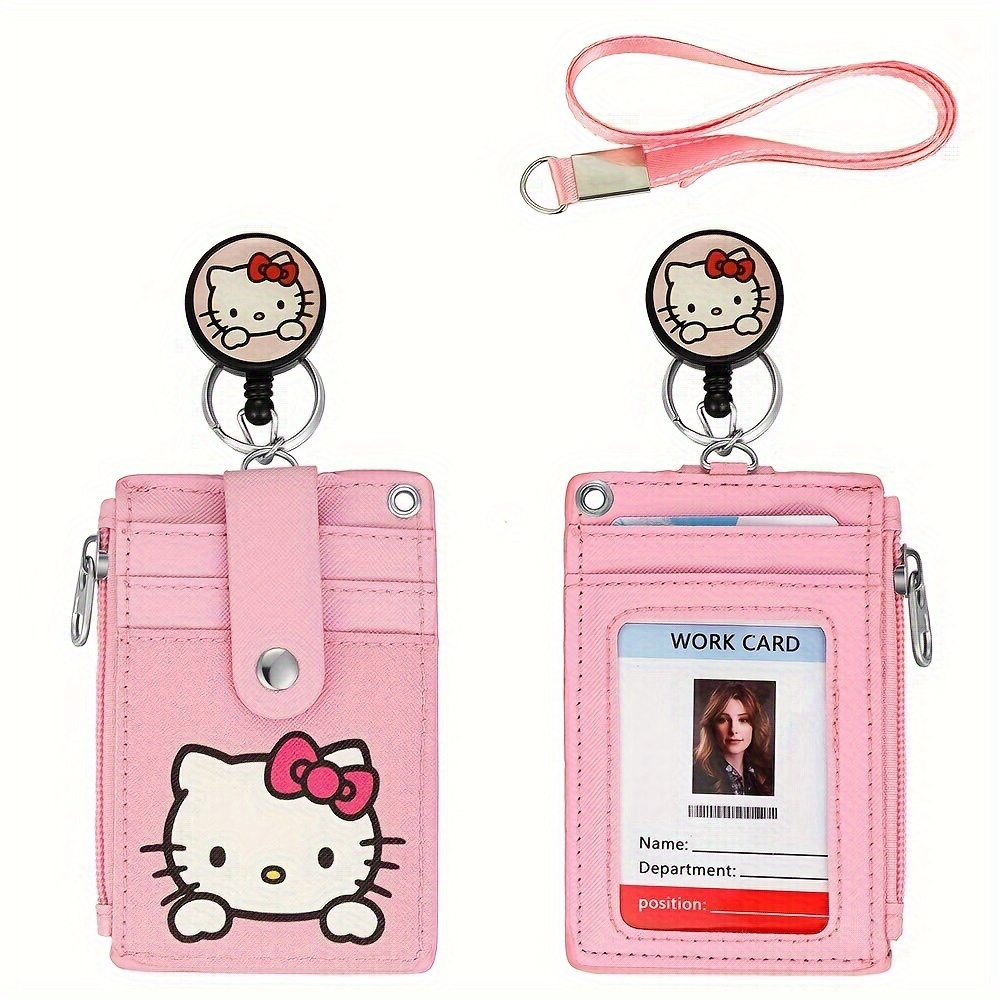 1pc * * ID Badge Holder Lanyard Keychain, Telescopic Reel Clip Name Tag  Holder, Retractable Card Holder Sleeve For Office School