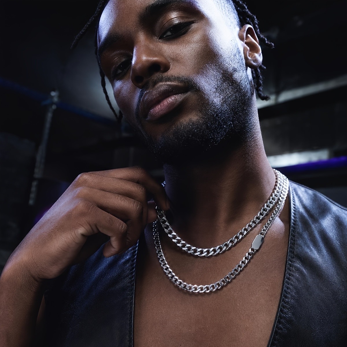 Men's Polished Stainless Steel Cuban Link Chain Necklace