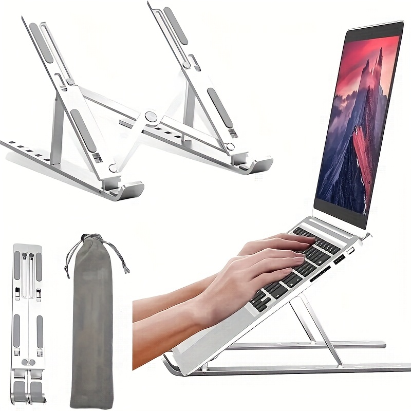 E-shop Robuster Aluminium-Laptopständer - Verstellbar & , Verbessert die Kühlung, Unterstützt bis zu 18" Laptops, Stabiles Design für Gaming, Büro