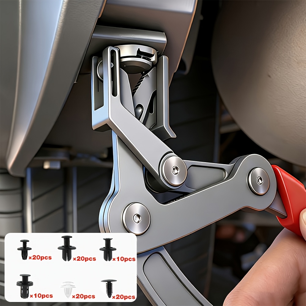 101pcs multi functional car clip removal pliers set with 100pcs plastic fasteners car clip pliers disassembly tools automotive snap ring pliers door panel clip removal for car interior door panel chassis trunk repair tool Product details 0