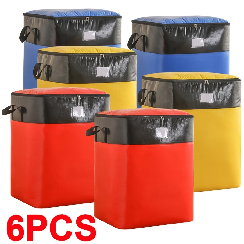 6-Pack Heavy Duty Waterproof Moving Storage Bags