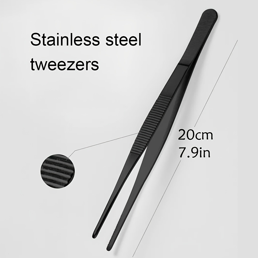 

7.9" Stainless Steel Tweezers - Diy & Home Repairs, No Batteries Required, 20cm