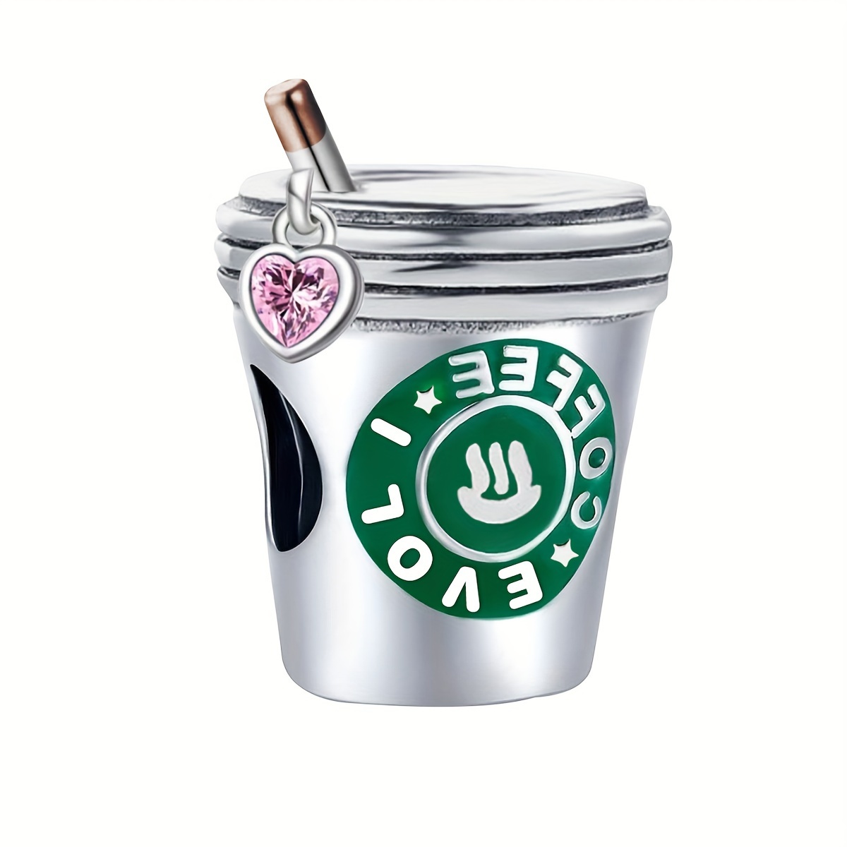 Image of 1pc 925 Silver Plated Diy Coffee Cup Charms Bead Fit Bracelet Bangle Accessories Fine Ladies Jewelry Making For Women