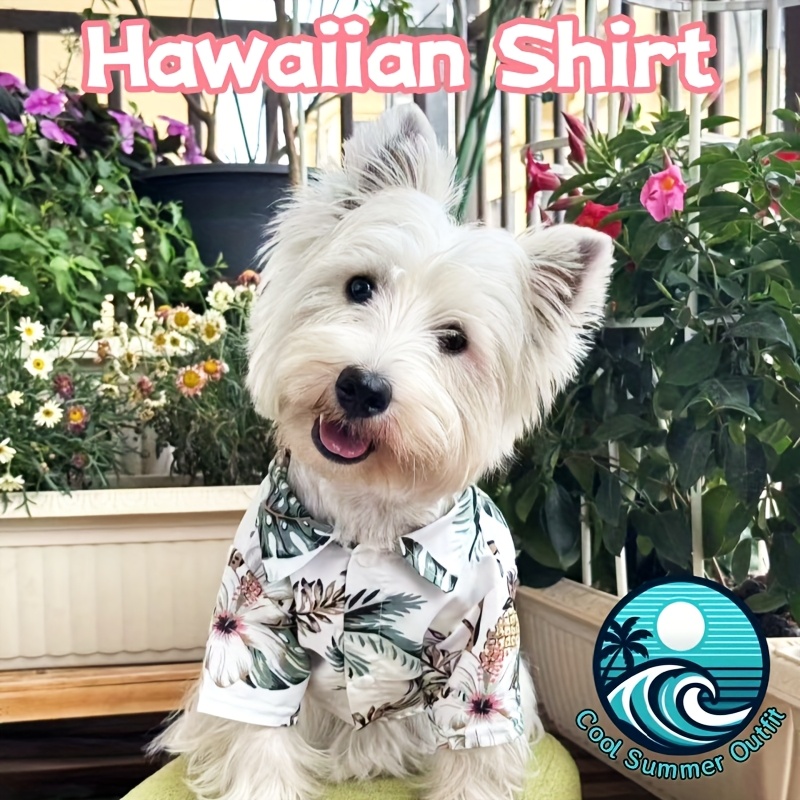 camisa hawaiana perros estilo tropical transpirable cómoda Temu